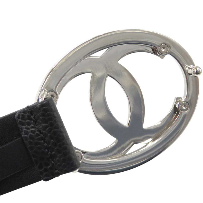 CHANEL 
B23C ロゴ COCO CC シルバーカラーメタル 
ココマーク バックル レザーベルト