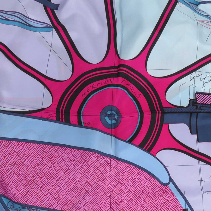 HERMES 
カレ 140 プティ デュック ストール 大判 
カレジェアン シルク スカーフ 
PROJET de VOITURE PETIT-DUC BATEAU