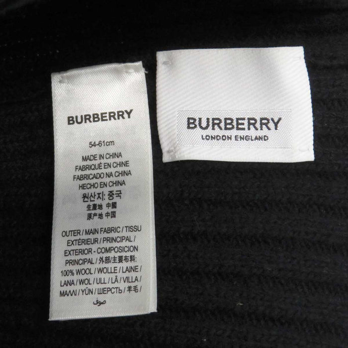 BURBERRY 
ウール 
ロゴ ワッペン ニットキャップ