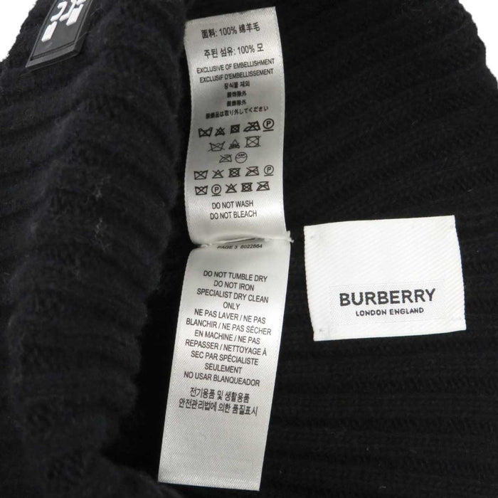 BURBERRY 
ウール 
ロゴ ワッペン ニットキャップ
