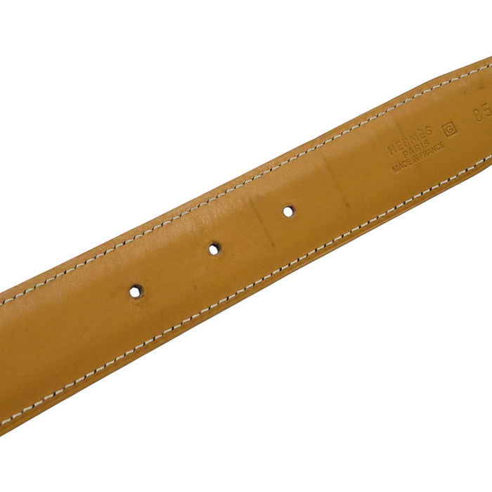 HERMES 
アッシュ □G刻印 ゴールドカラーメタル 
H バックル リバーシブル レザー ベルト 32MM