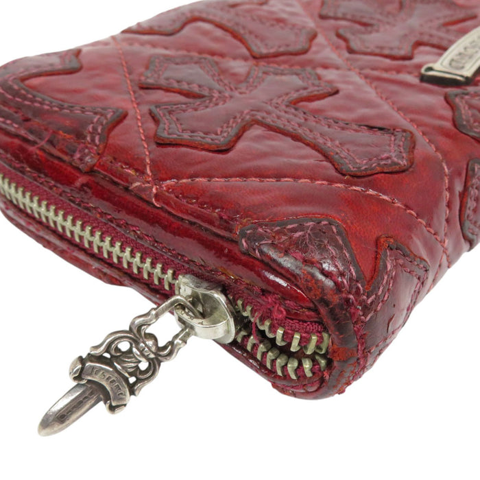 CHROME HEARTS 
CH Dague Zip Cuir 
Portefeuille matelassé Croix du Cimetière