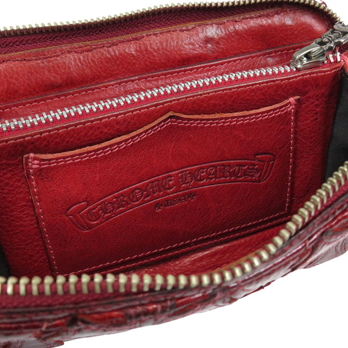 CHROME HEARTS 
CH Dague Zip Cuir 
Portefeuille matelassé Croix du Cimetière