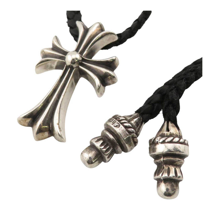 CHROME HEARTS 
CH CRS SML BC 1991 gravure Argent Bague Bolo Pince 
Petit CH Croix Cuir Lame Collier