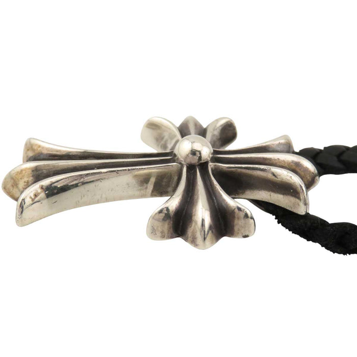 CHROME HEARTS 
CH CRS SML BC 1991 gravure Argent Bague Bolo Pince 
Petit CH Croix Cuir Lame Collier