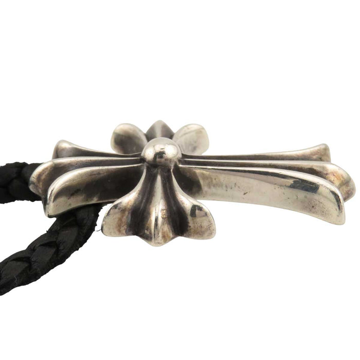 CHROME HEARTS 
CH CRS SML BC 1991 gravure Argent Bague Bolo Pince 
Petit CH Croix Cuir Lame Collier