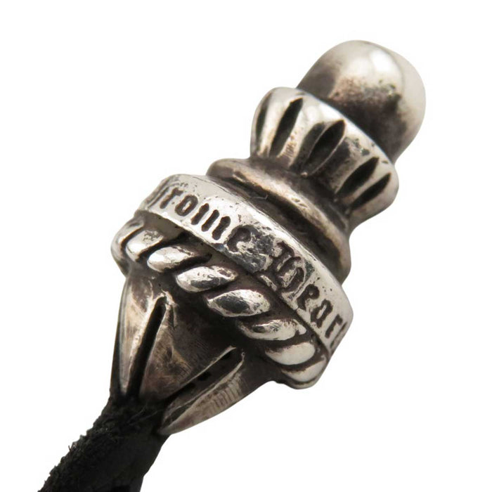 CHROME HEARTS 
CH CRS SML BC 1991 gravure Argent Bague Bolo Pince 
Petit CH Croix Cuir Lame Collier