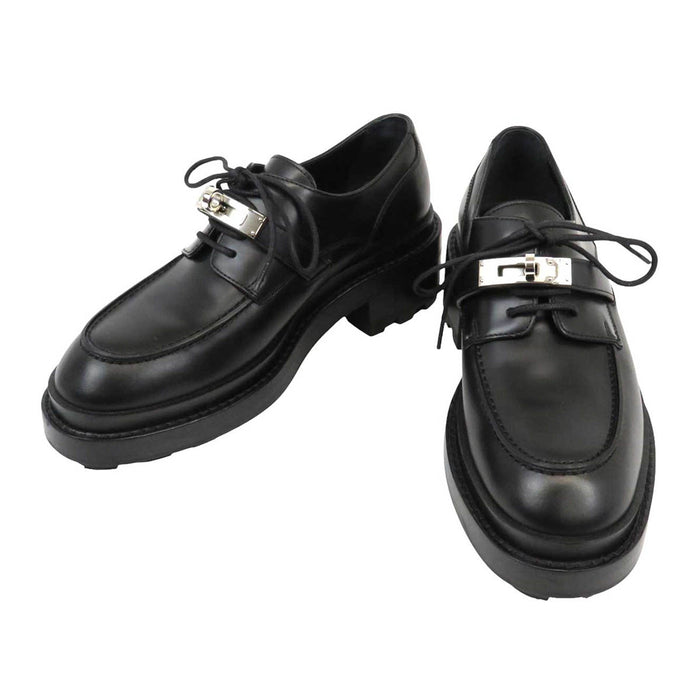 HERMES 
ケリーバックル レザー レースアップ 
ダービー ファースト レザー シューズ