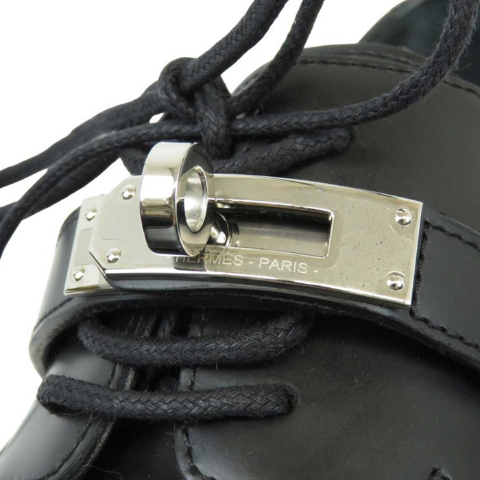HERMES 
ケリーバックル レザー レースアップ 
ダービー ファースト レザー シューズ