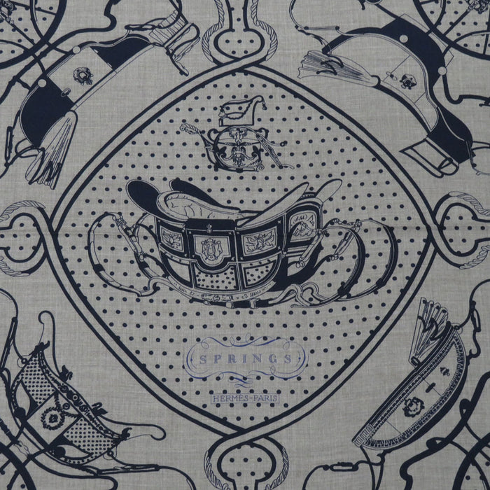 HERMES 
カレ 140 カシシル 大判 バンダナ柄 ドット ペイズリー スター 
カレジェアン SPRINGS スプリングス ショール