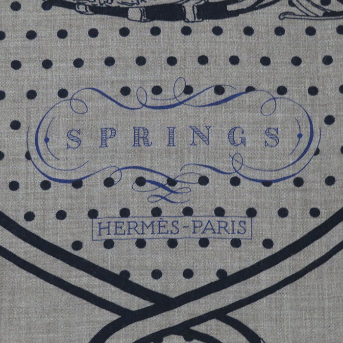 HERMES 
カレ 140 カシシル 大判 バンダナ柄 ドット ペイズリー スター 
カレジェアン SPRINGS スプリングス ショール