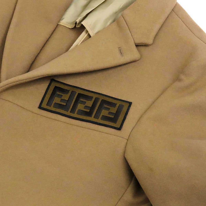 FENDI 
ズッカ 刺繍 ウール混 
FFロゴ チェスターコート