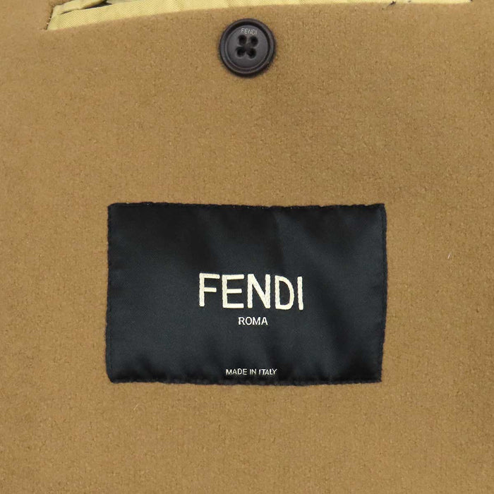 FENDI 
ズッカ 刺繍 ウール混 
FFロゴ チェスターコート