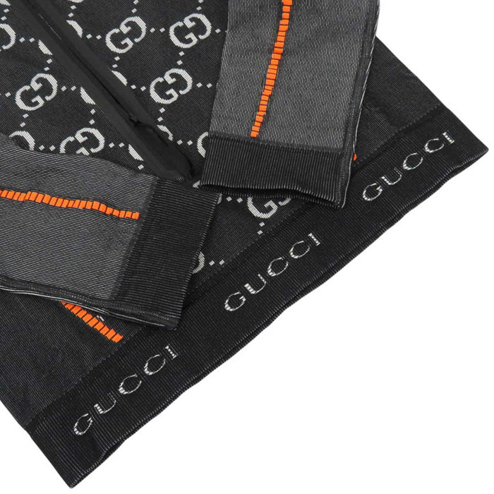 GUCCI 
Logo Jersey Nylon 
GG Jacquard Cropped High Neck Half Zip
