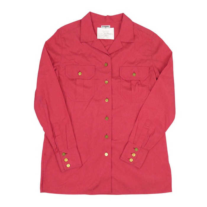 CHANEL
COCO CC Coco Button Gold Color Metal Fittings
Coco Mark Cotton Shirt