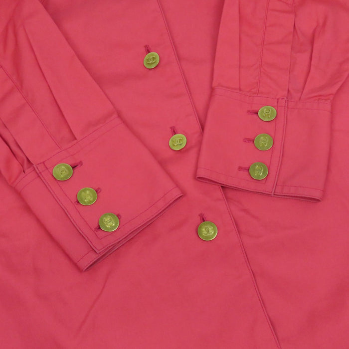 CHANEL 
COCO CC ココボタン ゴールドカラー金具 
ココマーク コットン シャツ