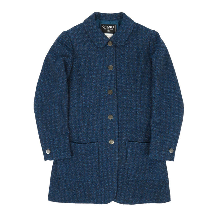 CHANEL 
97A COCO CC Coco Button Wool 
Coco Mark Vintage Tweed Coat