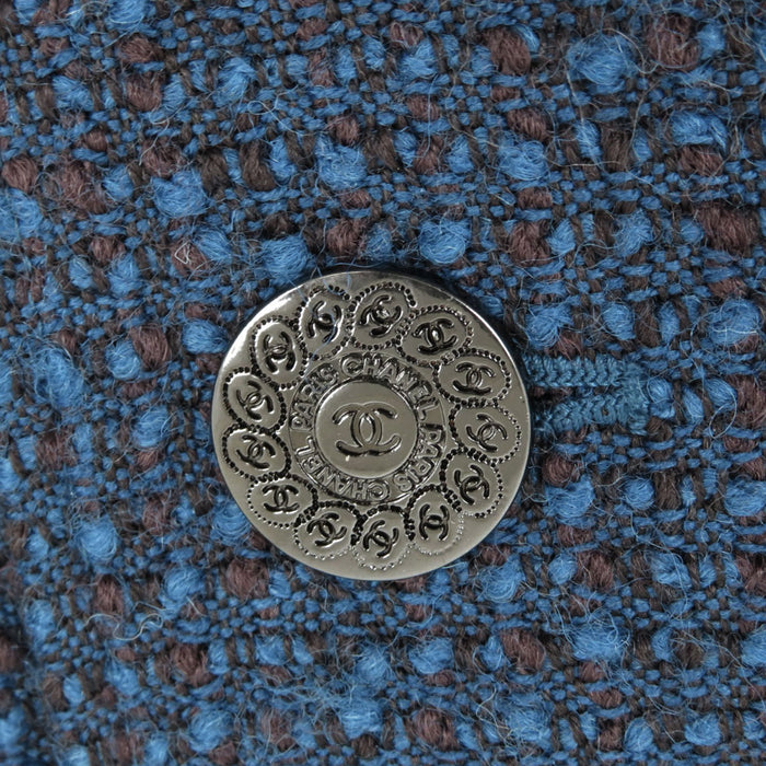 CHANEL 
97A COCO CC Coco Button Wool 
Coco Mark Vintage Tweed Coat