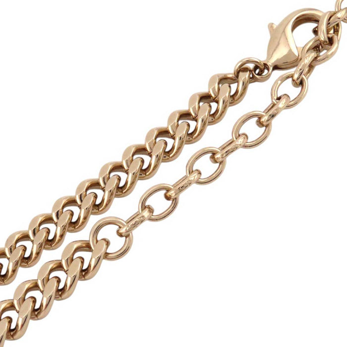 CHANEL 
B22B COCO CC Rhinestone Gold Color Metal Choker 
Coco Mark Heart Chain Necklace
