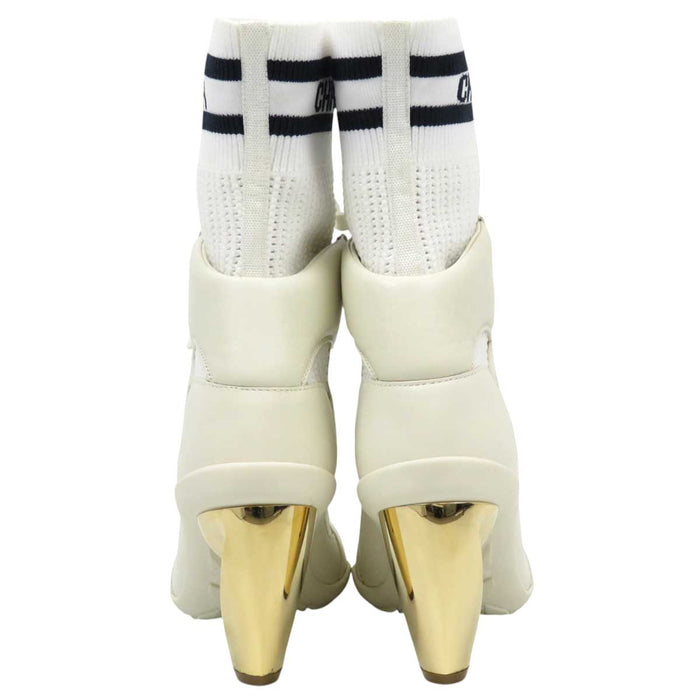 Dior 
ファブリック レザー レースアップ 
ロゴ ソックスブーツ