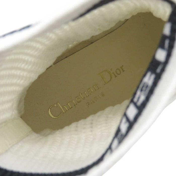 Dior 
ファブリック レザー レースアップ 
ロゴ ソックスブーツ