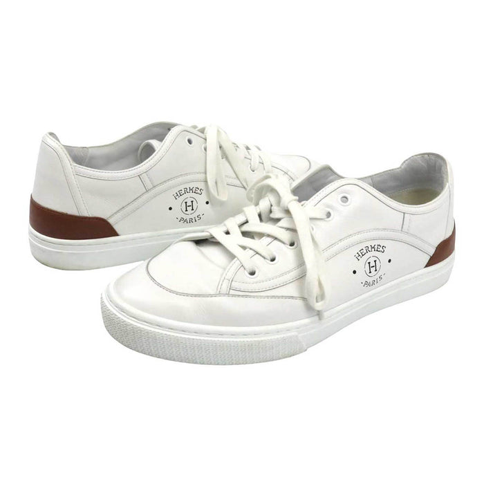 HERMES 
ロゴ H アッシュ レザー レースアップ 
ゲット スニーカー