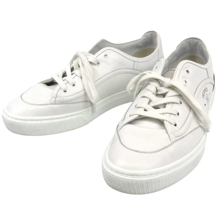 HERMES 
ロゴ H アッシュ レザー レースアップ 
ゲット スニーカー