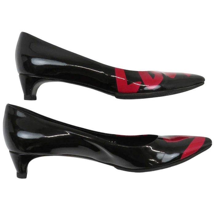 LOUIS VUITTON 
LV パテント ローヒール 
グラフィティ フラット パンプス