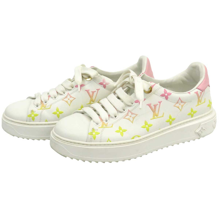 LOUIS VUITTON 
LV ロゴ ローカット グラデーション レザー 
タイムアウト ライン スニーカー