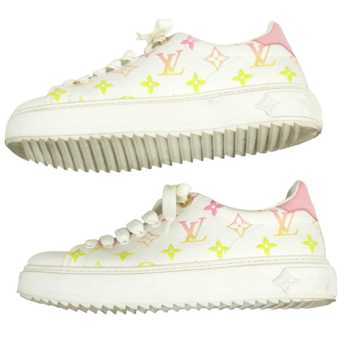 LOUIS VUITTON 
LV ロゴ ローカット グラデーション レザー 
タイムアウト ライン スニーカー