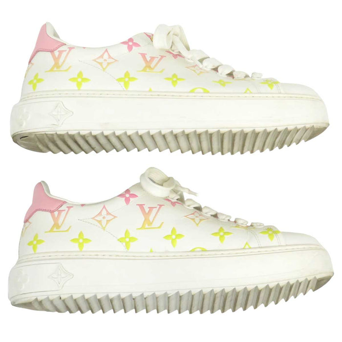 LOUIS VUITTON 
LV ロゴ ローカット グラデーション レザー 
タイムアウト ライン スニーカー