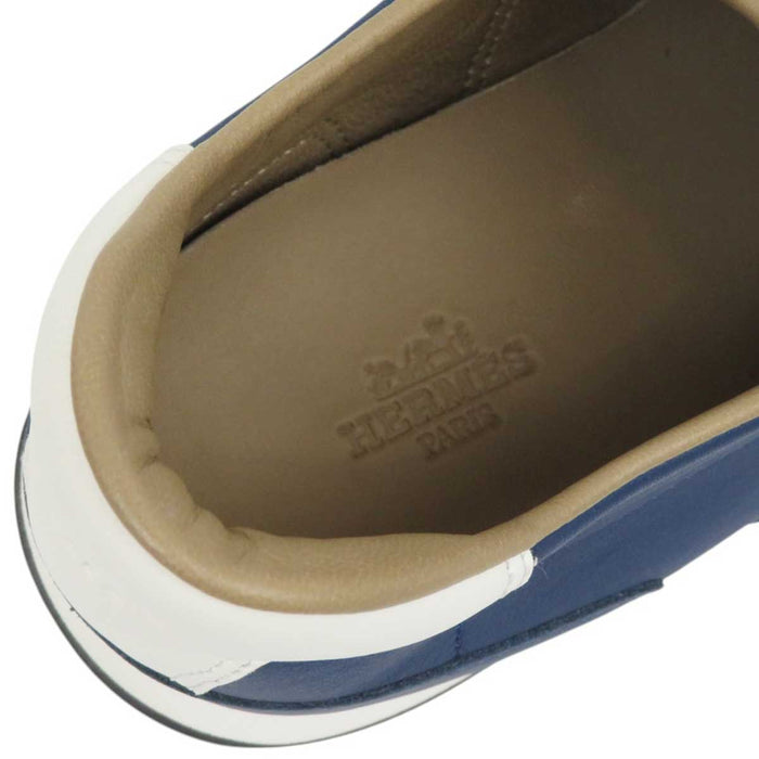 HERMES 
レザー H アッシュ ロゴ レースアップ 
クイック スニーカー