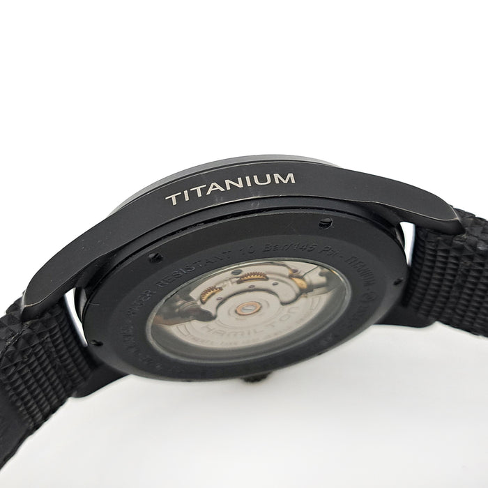 HAMILTON 
Khaki Field Titanium 
With Box and Warranty Card