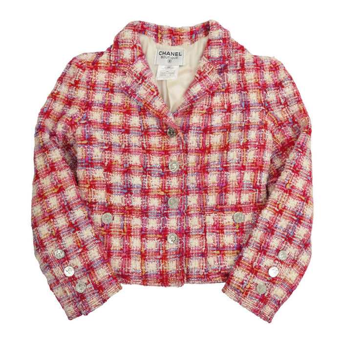 CHANEL 
96P Logo COCO CC Coin Coco Button 
Coco Mark Vintage Tweed Jacket