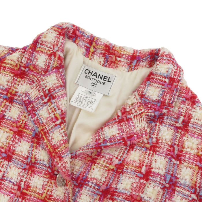 CHANEL 
96P Logo COCO CC Coin Coco Button 
Coco Mark Vintage Tweed Jacket