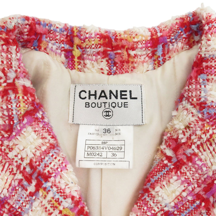 CHANEL 
96P Logo COCO CC Coin Coco Button 
Coco Mark Vintage Tweed Jacket