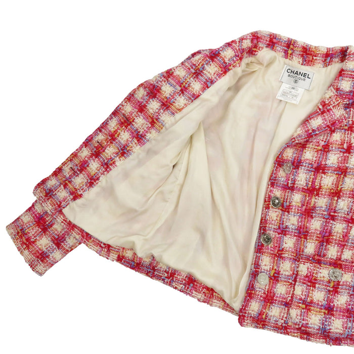 CHANEL 
96P Logo COCO CC Coin Coco Button 
Coco Mark Vintage Tweed Jacket