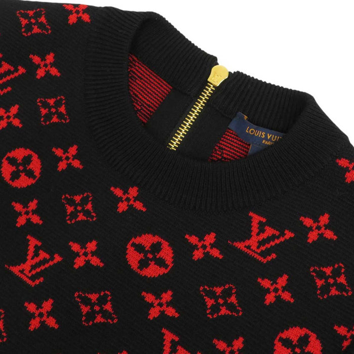LOUIS VUITTON 
LV ロゴ バイカラー ドレス バックジップ 
モノグラム 切替 ノースリーブ ワンピース