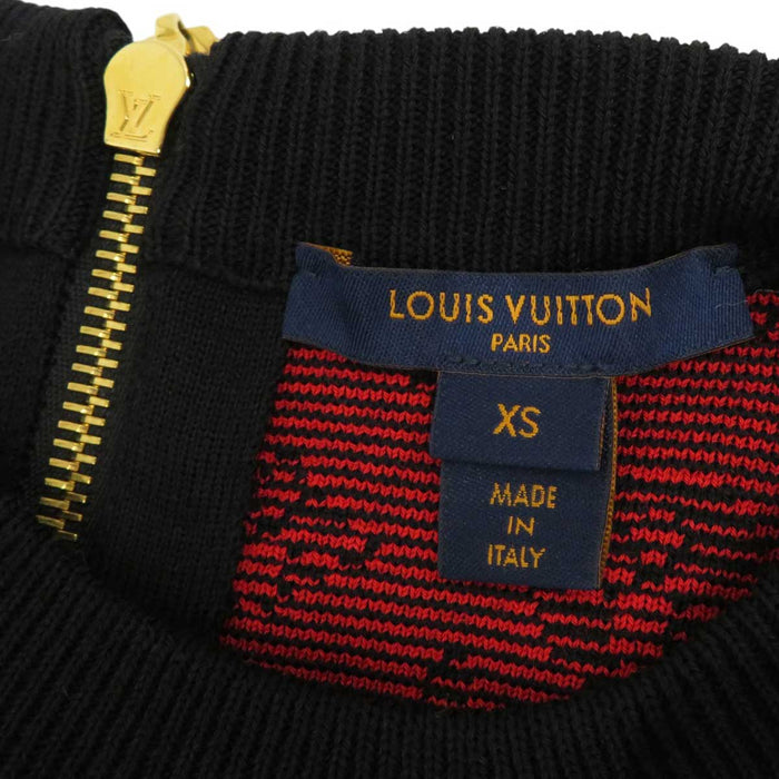 LOUIS VUITTON 
LV ロゴ バイカラー ドレス バックジップ 
モノグラム 切替 ノースリーブ ワンピース