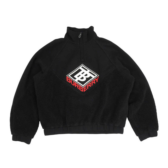 BURBERRY 
ハイネック 
TB ロゴ ハーフジップ 切替 ボア フリース