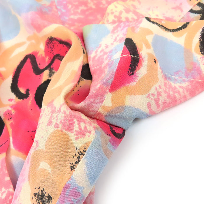 CHANEL 
COCO CC ココボタン オープンカラー 
ココマーク 花柄 シルク クロップド 半袖シャツ 
カメリア