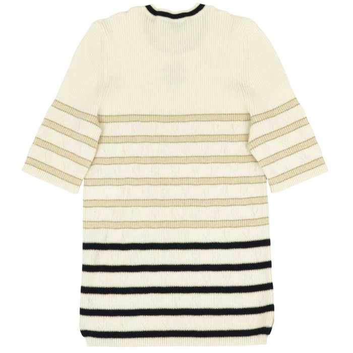 CHANEL 
COCO CC ロゴ ハート 
ココマーク ボーダー カシミヤ 半袖ニット