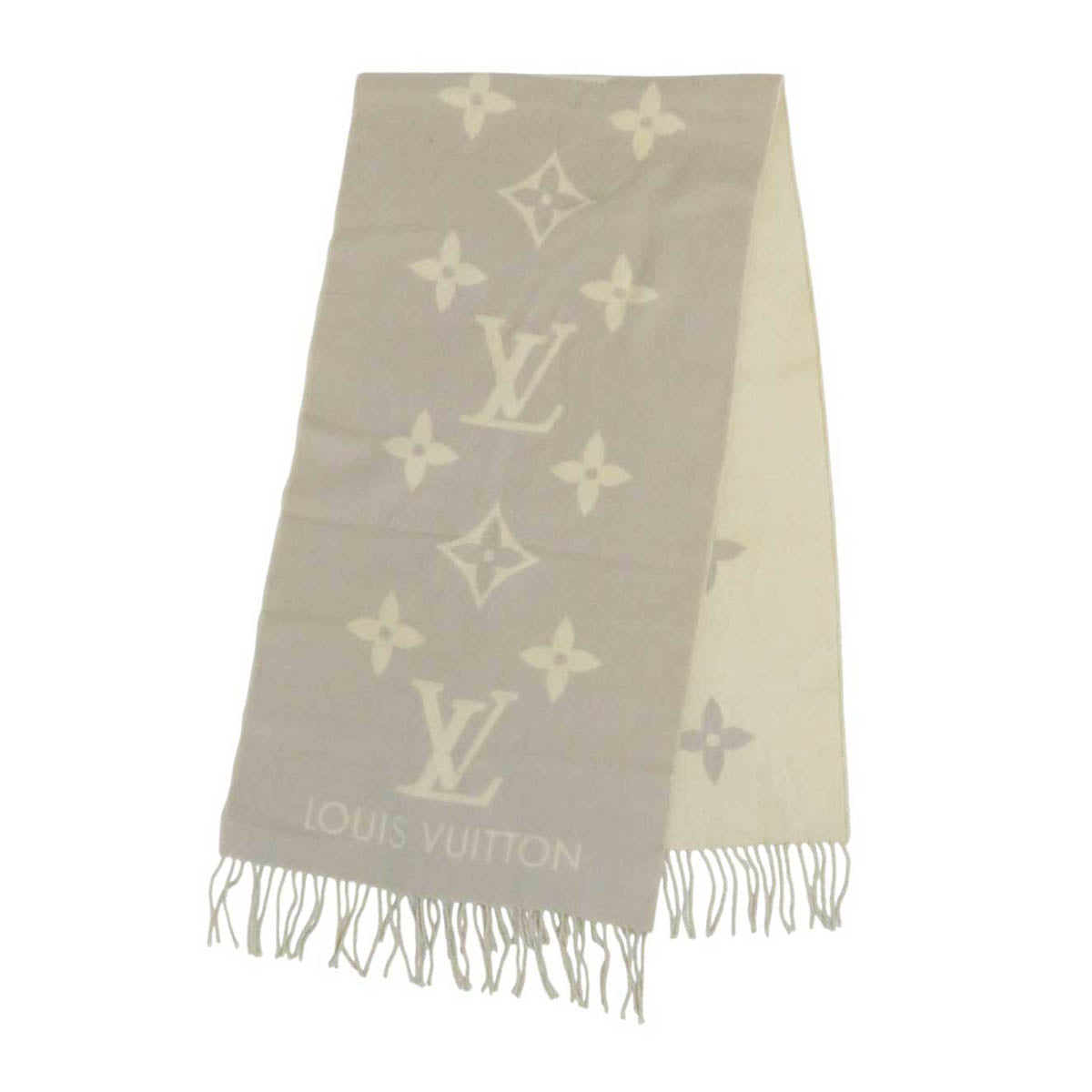 LOUIS VUITTON LV ロゴ 総柄 フリンジ モノグラム マフラー– TS
