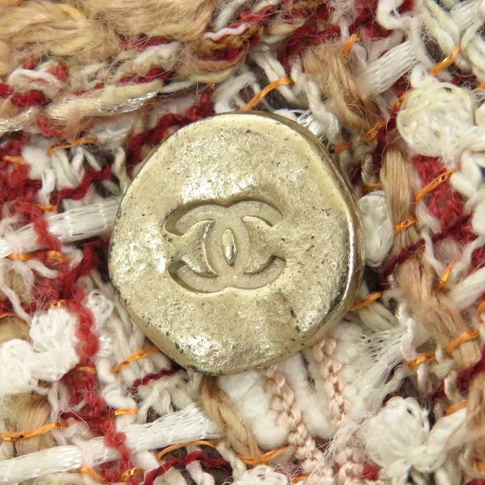 CHANEL 
06P ロゴ COCO CC ココボタン ツーピース スカート 
ココマーク ツイード フリンジ セットアップ