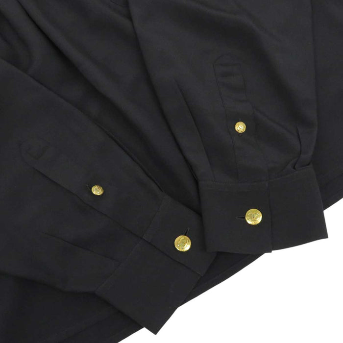 CHANEL 
COCO CC ココボタン 
ココマーク シフォン ブラウス