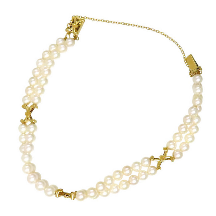 MIKIMOTO 
パール クロスモチーフ 2連 ブレスレット