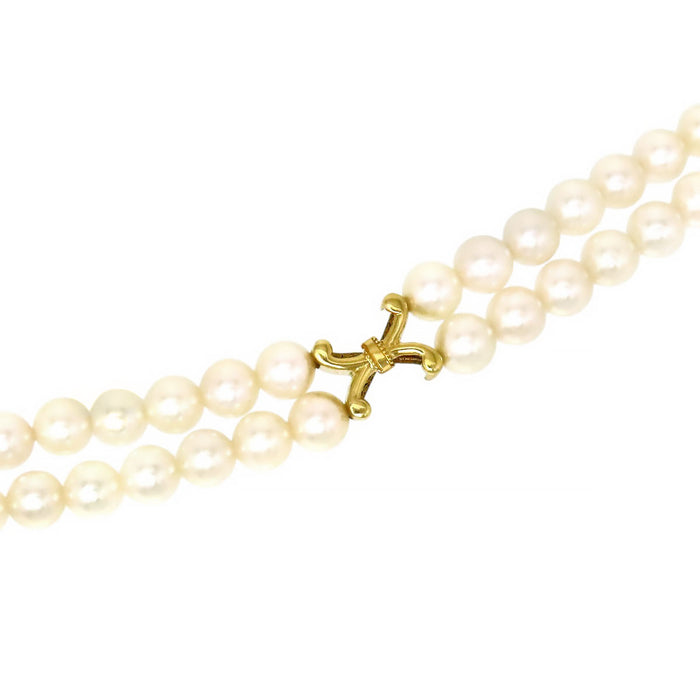 MIKIMOTO 
パール クロスモチーフ 2連 ブレスレット