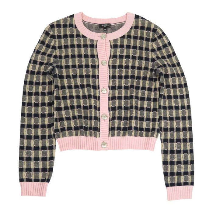CHANEL 
ロゴ COCO CC ココボタン ラインストーン 
ココマーク ロングスリーブ ニット カーディガン