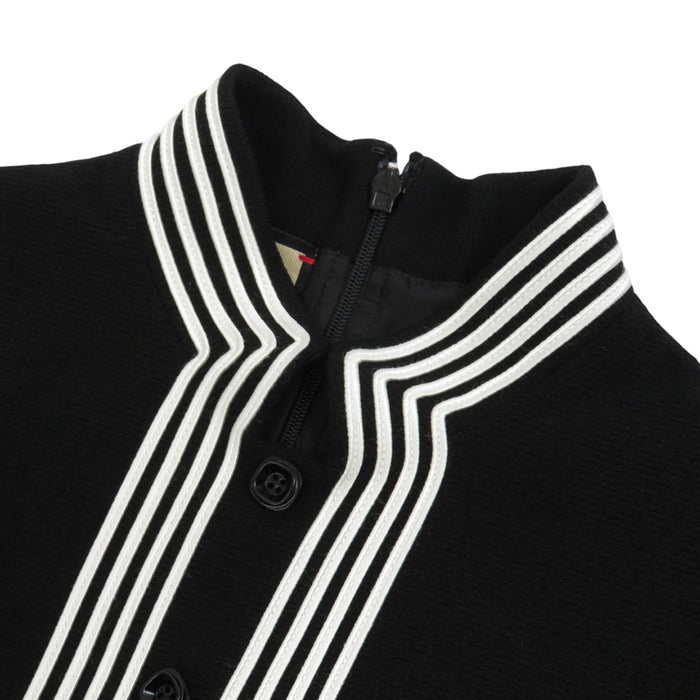 GUCCI 
Logo cintura collo alto a righe 
maniche corte abito in lana