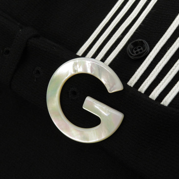 GUCCI 
Logo cintura collo alto a righe 
maniche corte abito in lana